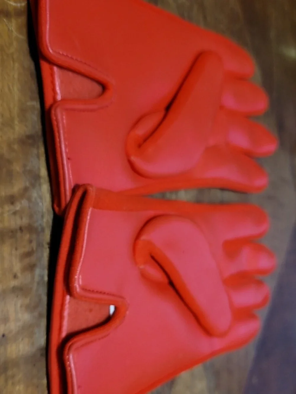 Vintage 1960s Mod Red Vinyl Dress Gloves. BRAND-NEW. Flawless.